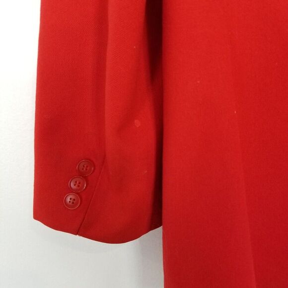 VTG Pendleton Women Wool Blazer Jacket Sz 12 Red Button Up Preppy Office - Picture 3 of 4